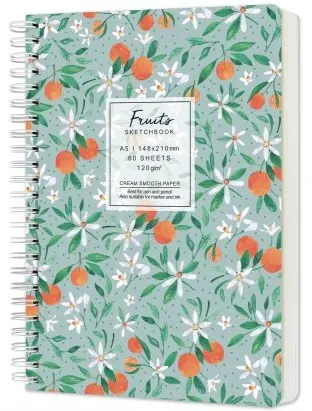 Caiet de schițe Drasca Fruits - Mandarine, A5