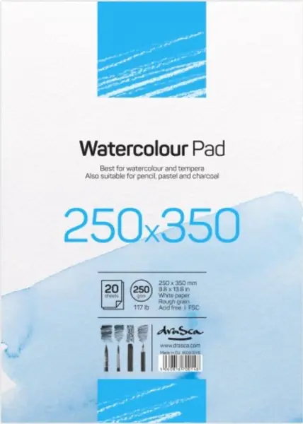 Caiet de schite Drasca Watercolour pad - 20 file, 25х35 cm