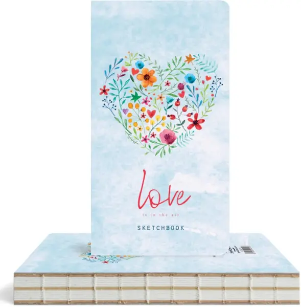 Caiet de schite pentru desen Drasca Love is in the air - Inimioara din flori, 112 file