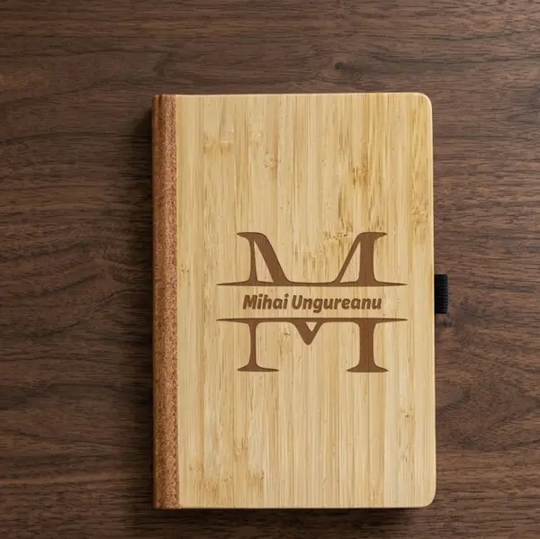 Caiet elegance personalizat cu Initiala si nume