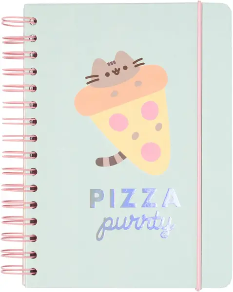Caiet Erik Animation: Pusheen - Pizza Party, cu o spirală , format A5