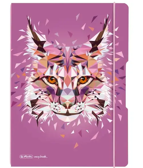 Caiet Herlitz my.book flex A5 40 file, hartie 80g/mp, dictando, motiv Wild animals Linx