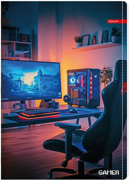 Caiet Ilijanum Gamer - A4, 80 foi, rânduri largi, sortiment