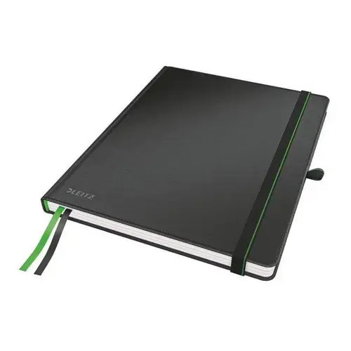 Caiet Leitz Complete, coperta dura, FSC, reciclabil, format iPad, 80 coli, matematica, Negru