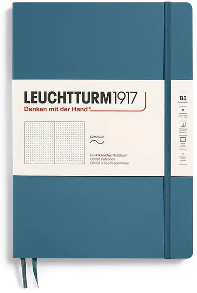 Caiet Leuchtturm1917 Composition - B5, albastru, pagini cu puncte, copertă moale