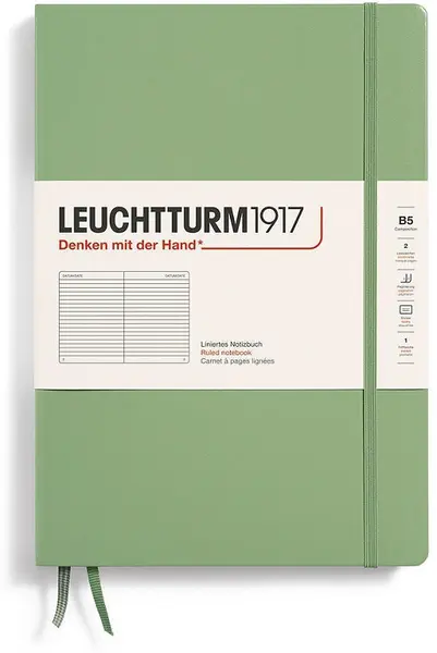 Caiet Leuchtturm1917 Composition - B5, verde deschis, liniat, copertă rigidă