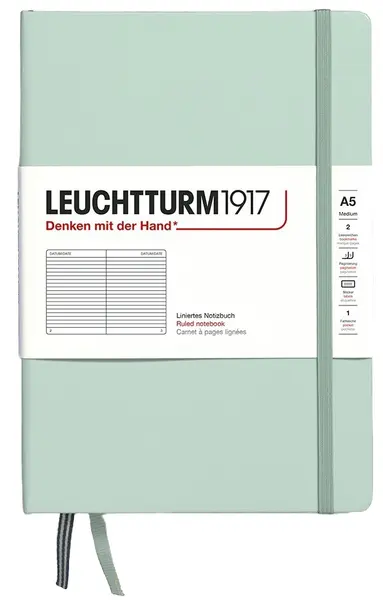 Caiet Leuchtturm1917 Natural Colors - A5, verde deschis, liniat, copertă rigidă