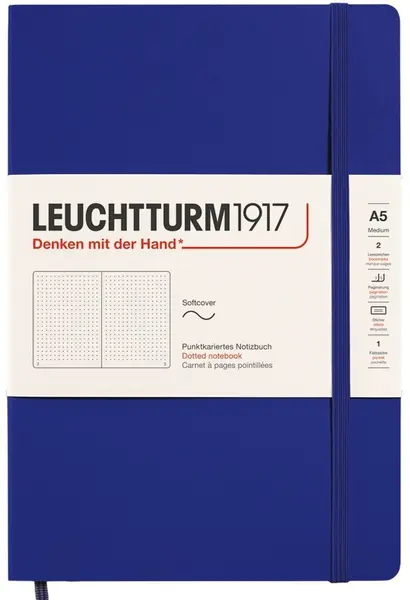 Caiet Leuchtturm1917 New Colours - A5, puncte, Ink, copertă moale
