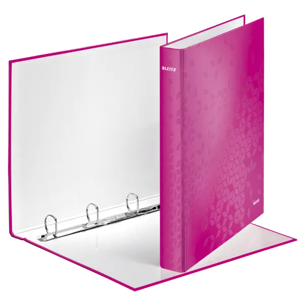 Caiet mecanic Leitz Wow A4 mecanism 4DR laminat Caiet mecanic Leitz Wow A4 mecanism 4DR laminat roz metalizat