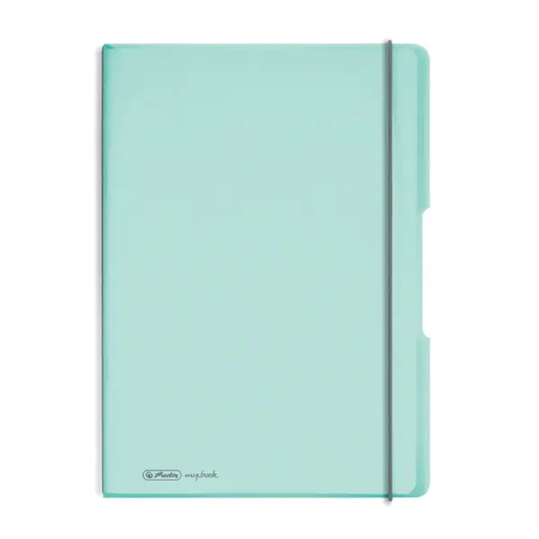 Caiet My.Book Flex A4, 40 file x2, Herlitz turcoaz transparent, dictando+matematica