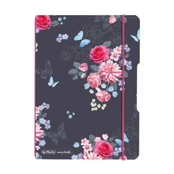 Caiet My.Book Flex A5, 40file, Herlitz Ladylike Flowers, dictando