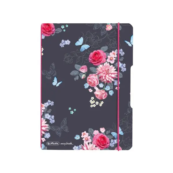 Caiet My.Book Flex A6, 40file, Herlitz Ladylike Flowers, dictando