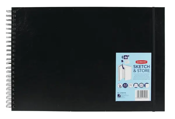 Caiet pentru schite si desen Derwent Professional hartie alba A3 cu spira 56 coli 165 gsm mapa inclusa calitate premium negru-vinil Caiet pentru schite si desen Derwent Professional hartie alba A3 cu spira 56 coli 165 gsm mapa inclusa calitate premium ne