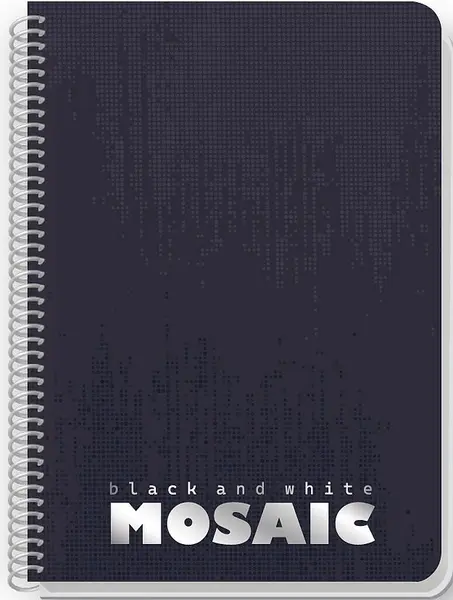 Caiet spiralat Black&White Mosaic - A4, 80 foi, sortiment