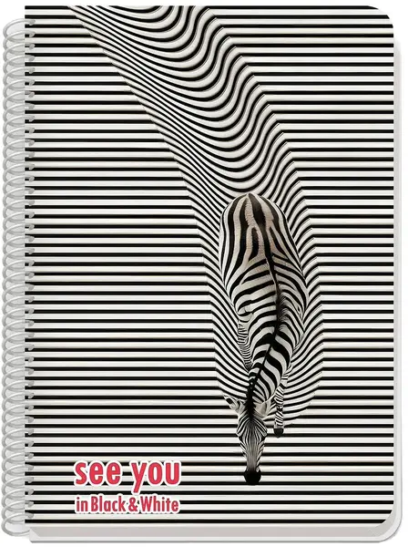 Caiet spiralat Black&White See You - A4, 60 coli , sortiment