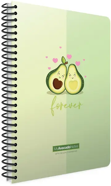 Caiet spiralat Gipta Avocado - A5, 80 foi, rânduri largi, sortiment
