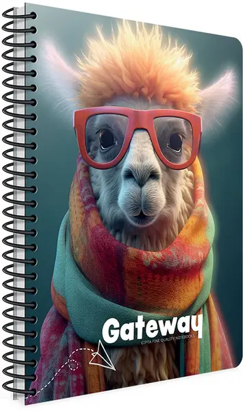 Caiet spiralat Gipta Gateway - A4, 80 foi, rânduri largi, sortiment