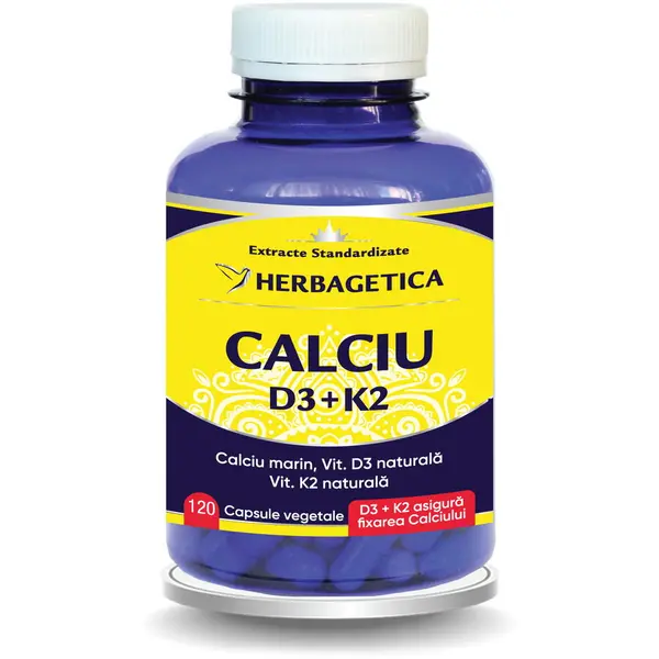 Calciu + D3 + K2 Mena Q7 Naturala 120Cps