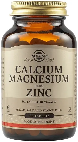 Calcium Magnesium Plus Zinc, 100 tablete, Solgar
