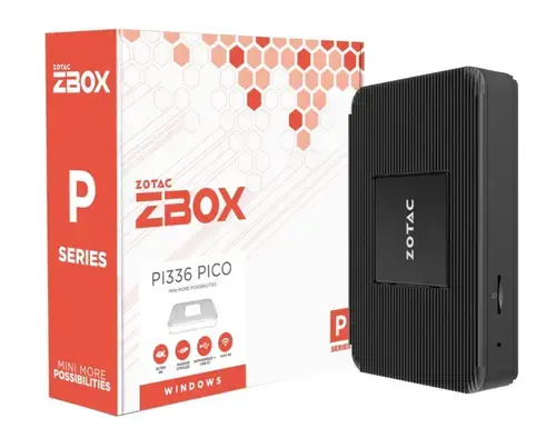 Calculator Bareboe ZOTAC ZBOX P Series PI336 pico, Mini-PC, Intel Celeron N6211, 2 cores, 1.2GHz up to 3.0GHz, 1.5MB, 4GB DDR4, 128GB eMMC, Wi-Fi, Blueooth, Windows 11 Pro (Negru)