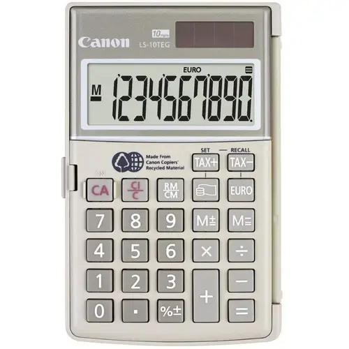 Calculator birou Canon LS10TEGDBL, 10 digiti, display LCD, alimentare solara si baterie, functie tax si conversie moneda