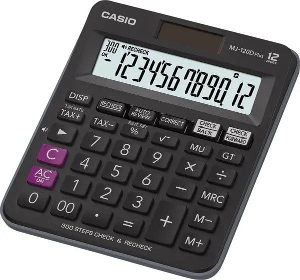 Calculator Casio MJ-120D PLUS - de masa, 12 dgt, 148 x 126.5 x 28.6 mm