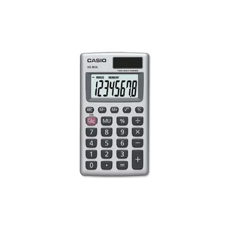 Calculator de buzunar 8 digits Casio HS-8VA argintiu
