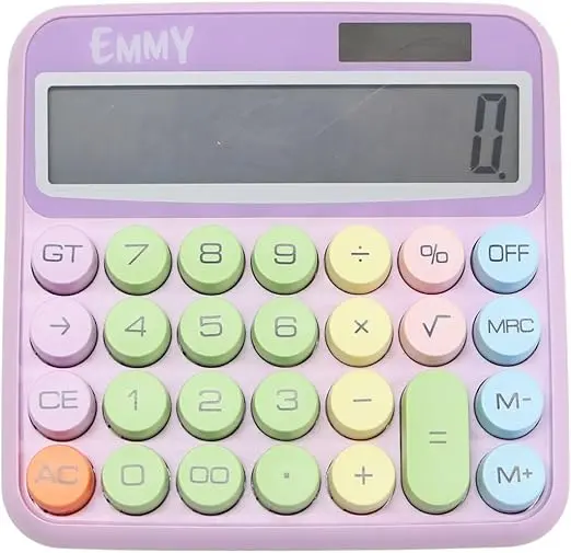 Calculator electronic cu afisare pentru scoala, birou, 12 digiti, mov,15x14 cm