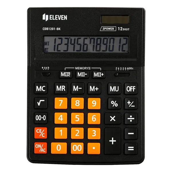 Calculator Eleven - CDB1201BK-OR, negru/portocaliu