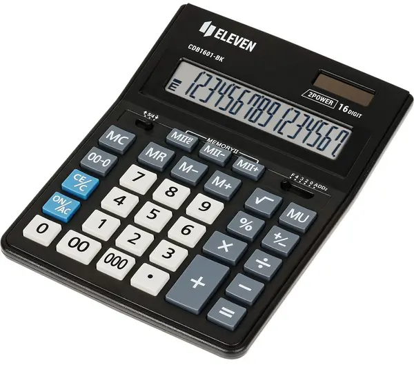 Calculator Eleven - CDB1601-BK, de birou, 16 cifre, negru