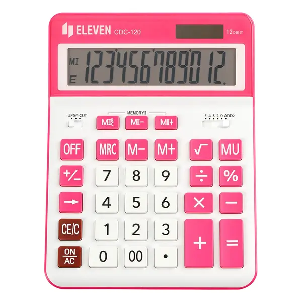 Calculator Eleven - CDC120WH-RD, alb/roz