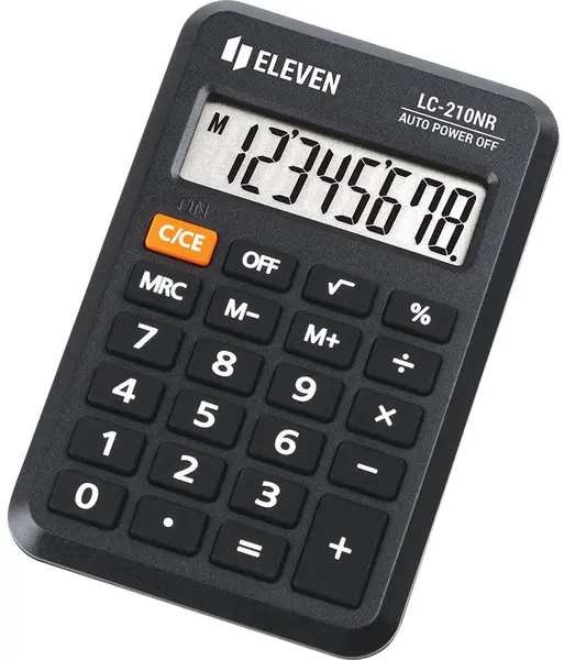 Calculator Eleven - LC-210NR, de buzunar, 8 cifre, negru