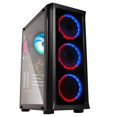 Calculator Sistem Desktop PC Gaming Spacer Overlord SPACER-Overlord-09VN, AMD Ryzen 5 5600, 32 GB DDR4, 1TB SSD, RX 7600 Challenger 8GB OC, No OS (Negru)