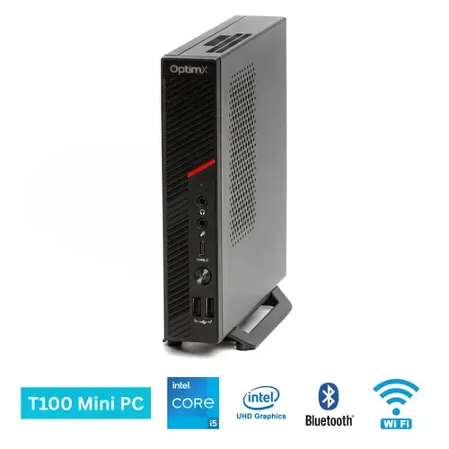 Calculator Sistem Mini PC Office OptimX T100, H610, Procesor Intel® Core™ i5-14400 up to 4.70Ghz, 8GB DDR4, 256GB SSD, Wi-Fi, Bluetooth, Video Integrat Intel® UHD Graphics, Windows 11 Pro