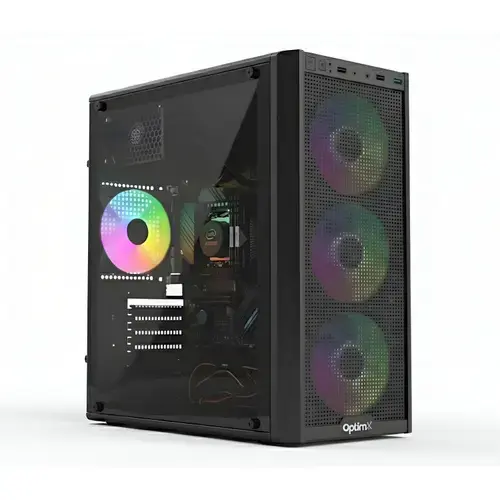 Calculator Sistem PC Desktop PC OptimX Prime Nitro V1, Intel® Core™ i7-9700 up to 4.7GHz, 16GB DDR4, 512GB SSD, Placa video Radeon RX 580 8GB GDDR5