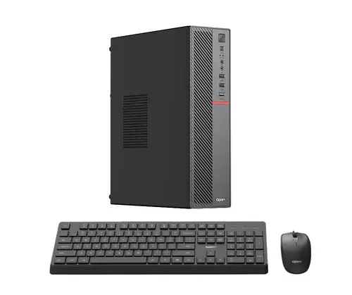 Calculator Sistem PC OptimX T5 SFF cu procesor Intel Core i5-9500T, 8GB DDR4, 256GB SSD, Win11 Pro + kit tastatura si mouse OptimX cu fir