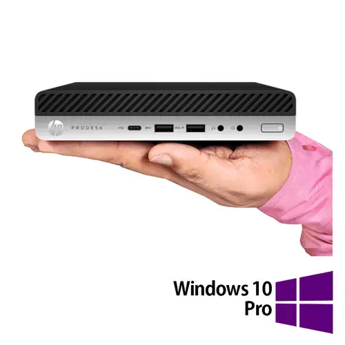 Calculator Sistem PC Refurbished HP EliteDesk 800 G3 Mini PC, Intel Core i7-7700T 2.90GHz, 16GB DDR4, 256GB SSD, Wi-Fi + Windows 10 Pro