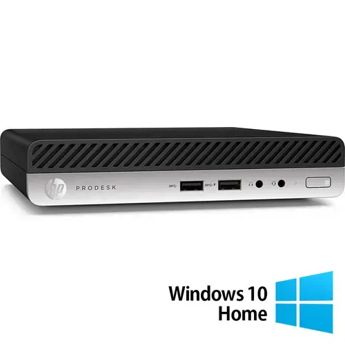 Calculator Sistem PC Refurbished HP ProDesk 400 G4 Mini PC, Intel Core i3-8100T 3.40GHz, 8GB DDR4, 256GB SSD + Windows 10 Home