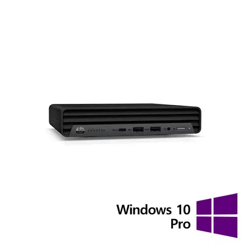 Calculator Sistem PC Refurbished HP ProDesk 400 G6 Mini, Intel Core i5-10500T 2.30 - 3.80GHz, 8GB DDR4, 256GB SSD + Windows 10 Pro