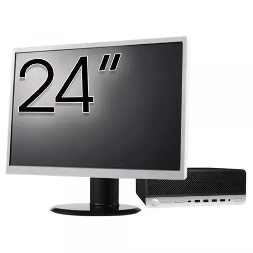 Calculator Sistem PC Refurbished Pachet Calculator refurbished HP ProDesk 600 G3 SFF, Intel Core i3-7100 3.90GHz, 8GB DDR4, 240GB SSD + Monitor 24"