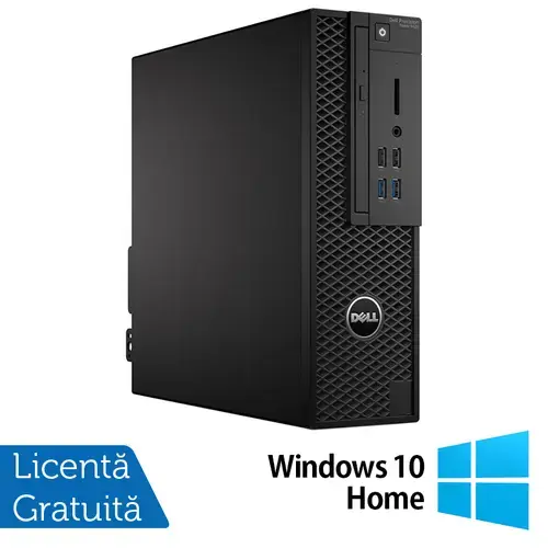 Calculator Sistem PC Refurbished Workstation Refurbished Dell Precision 3420 SFF, Intel Core i7-6700 3.40 - 4.00GHz, 8GB DDR4, 256GB SSD, DVD-RW + Windows 10 Home