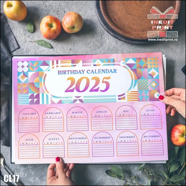 Calendar magnetic Birthday Calendar A4 (210X297 mm)- CL17