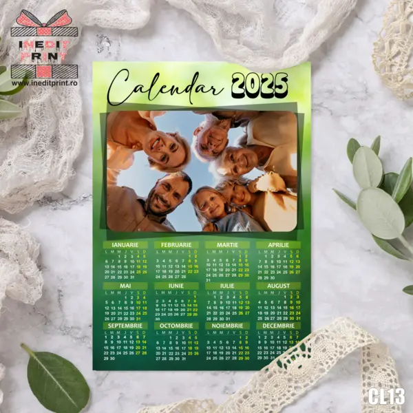 Calendar magnetic personalizat cu poza CL13 A5 - 210x148mm