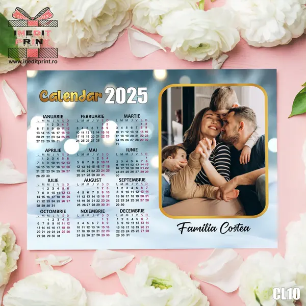 Calendar magnetic personalizat cu poza si text CL10 A4 - 297x210mm
