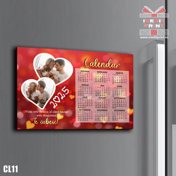 Calendar magnetic personalizat cu poza si text CL11 A4 - 297x210mm