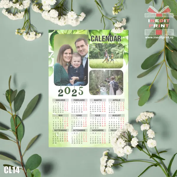 Calendar magnetic personalizat cu poza si text CL14 A5 - 210x148mm