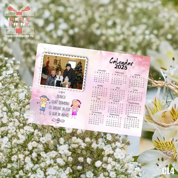 Calendar magnetic personalizat cu poza si text CL4 A5 - 210x148mm
