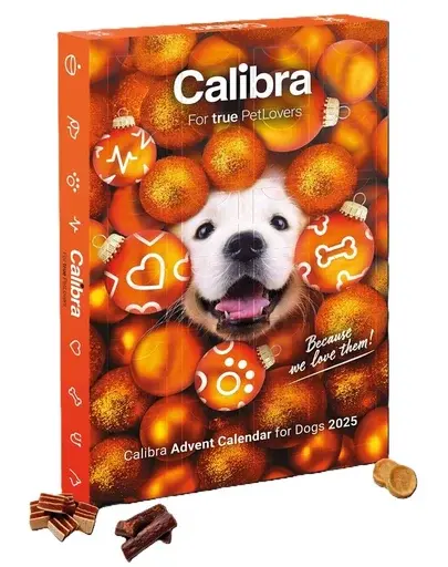CALIBRA Calendar advent pentru câini cu gustări din carne 120 g