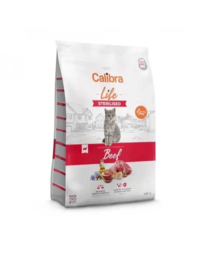 Calibra Cat Life Sterilised Beef 1,5 kg hrană pentru pisici sterilizate, vită