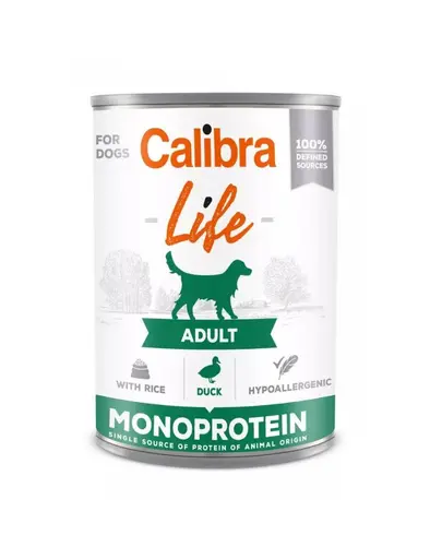 CALIBRA Dog Life Adult Duck with Rice 400 g rata si orez, hrana completa pentru caini adulti